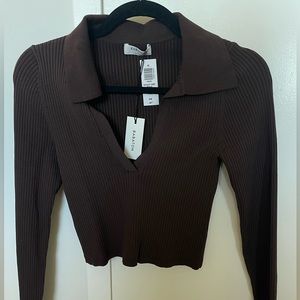 Aritzia Sculpt Knit Polo Sweater